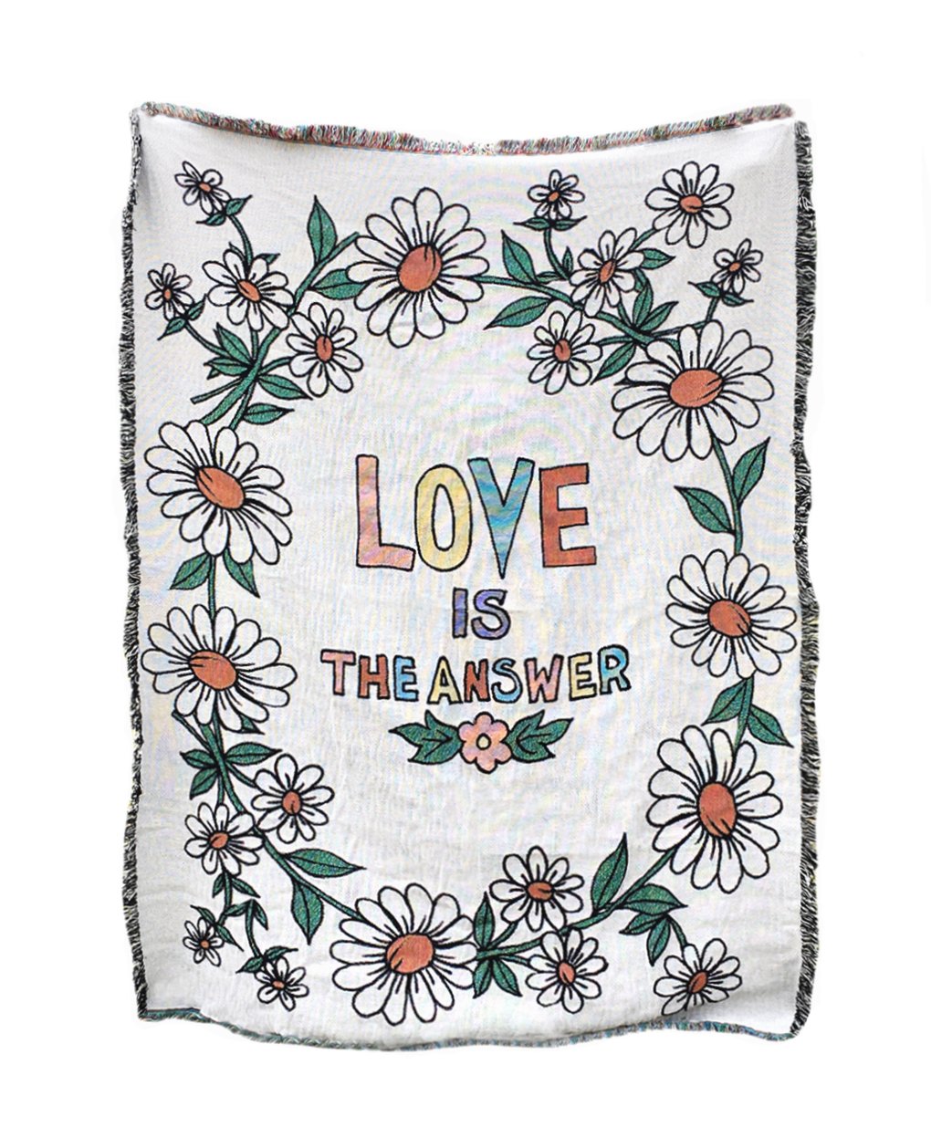 Daisy Chain Love is the Answer Woven Blanket 