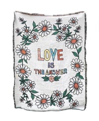Image 1 of Daisy Chain Love is the Answer Woven Blanket 