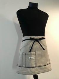 Image 2 of Handmade Waist Apron | Couture | American Cone Mills Salt & Pepper Canvas 4 Pocket Apron