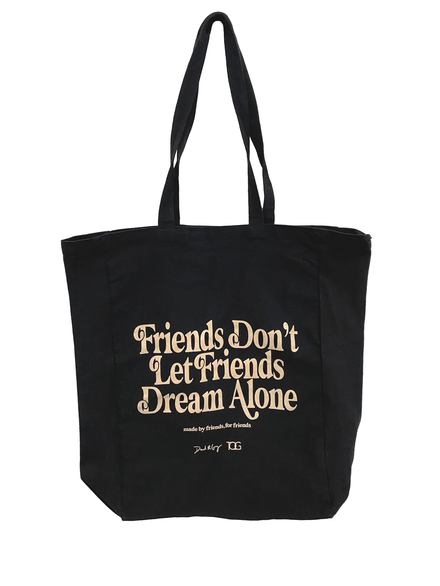 Image of Black "Made By Friends For Friends" Collaboration Canvas Dream Tote