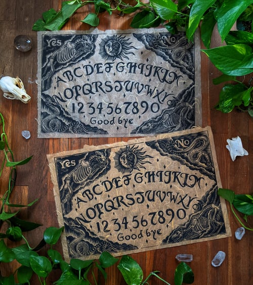 Image of Ouijaboard Linocut Print 