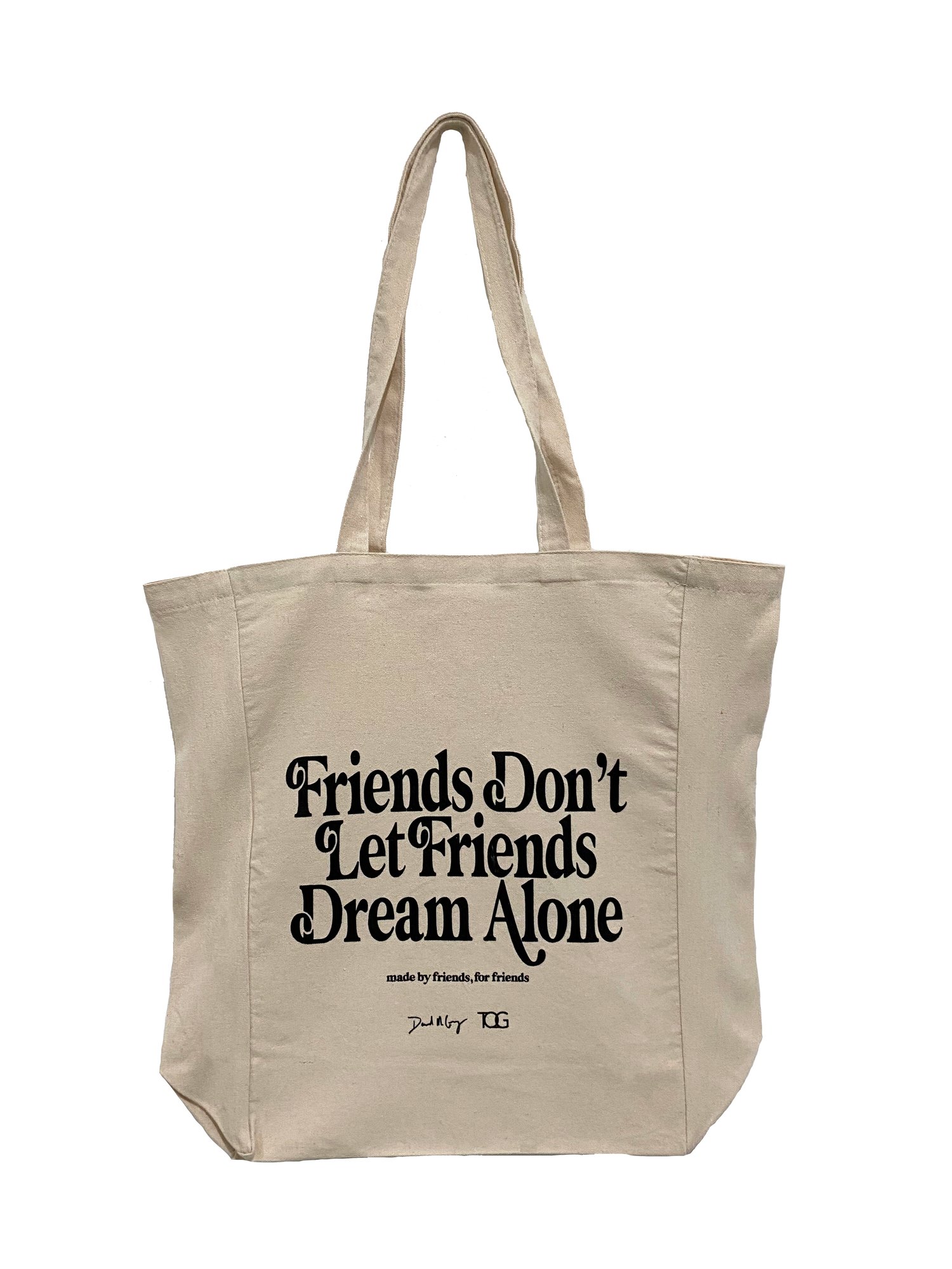 Image of Tan "Made By Friends For Friends" Collaboration Canvas Dream Tote