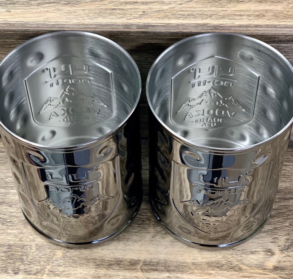 Image of Hammered Chrome Moscow Mule Cups
