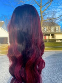 Image 2 of "BROOKLYN" RED BALAYAGE Lace Edge Double U-Part WIG