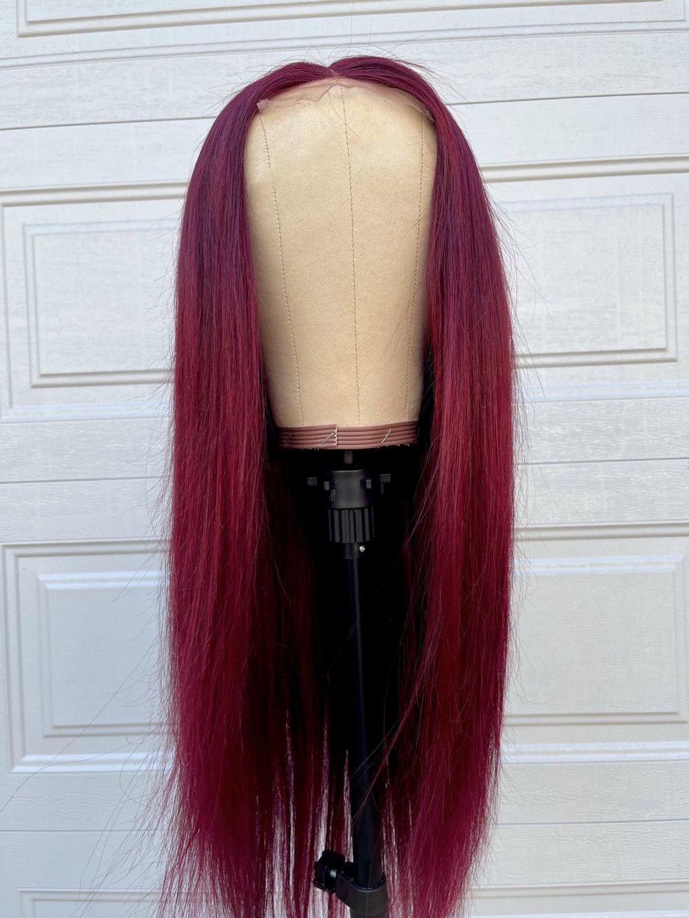 Image of "HARLEM" Burgundy 24 inch 4x4 Lace Closure Wig