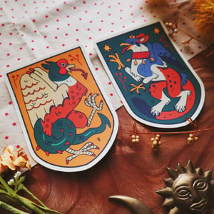 heraldic beasts sticker set