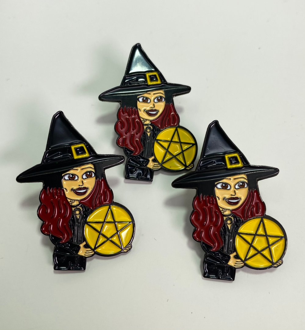 Witchy Pin + 5x7 signed print