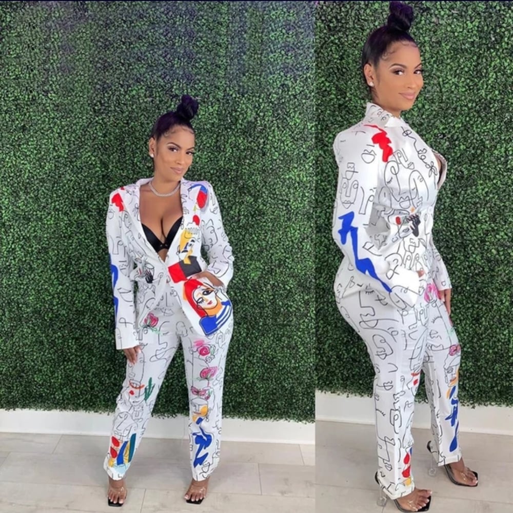 Colored fashion Jacket Suit Set