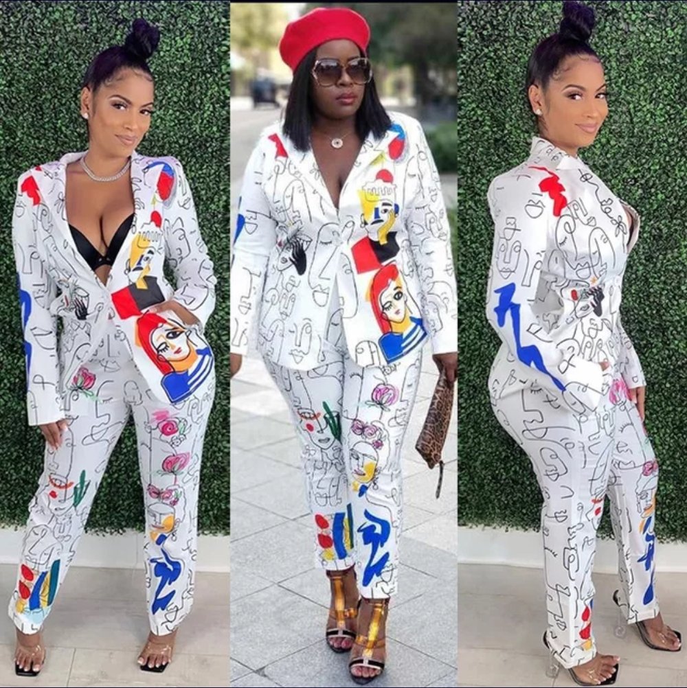Colored fashion Jacket Suit Set