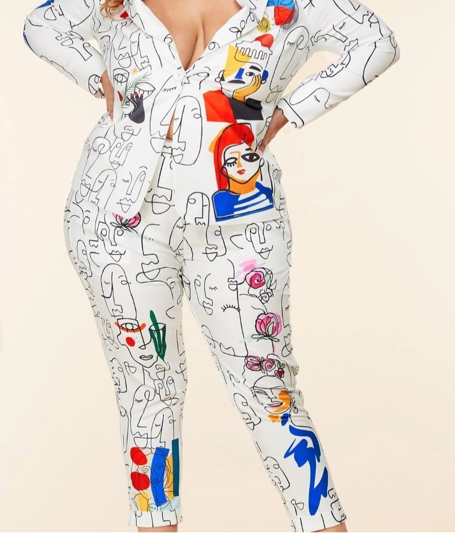 Colored fashion Jacket Suit Set