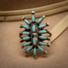 Vintage Zuni Petit Point  Starburst Flower Ring Size 7