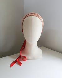 Image 2 of BANDEAU WITH GROSGRAIN TIES : BLUSH / RED