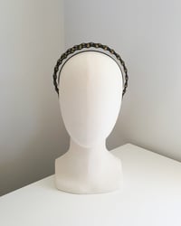 Image 3 of TRIPLE STRAND BEAD AND MESH CROWN : BLACK