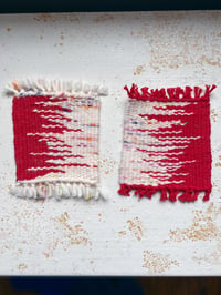 Image 4 of Red and Ivory Speckled Coaster set of 2