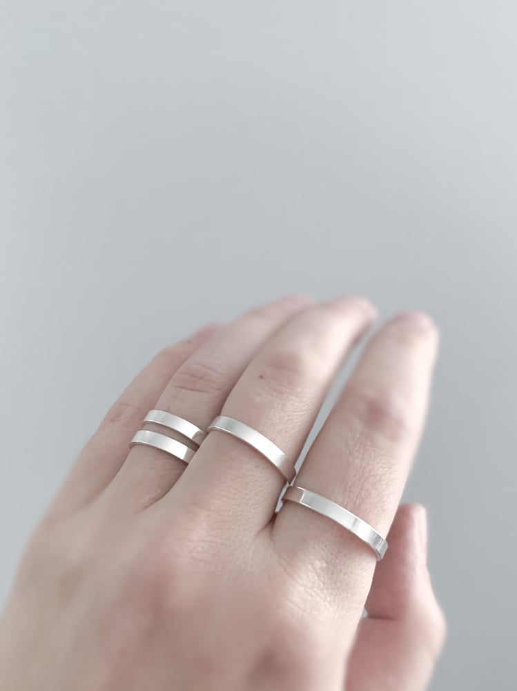 Image of Flat Stack Rings in Sterling Silver