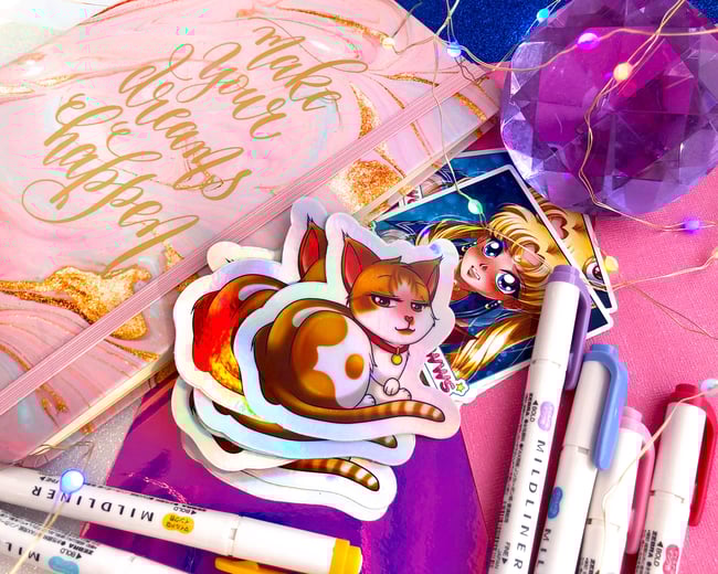 Tofurky Holographic Cat Sticker 3 x 2.75