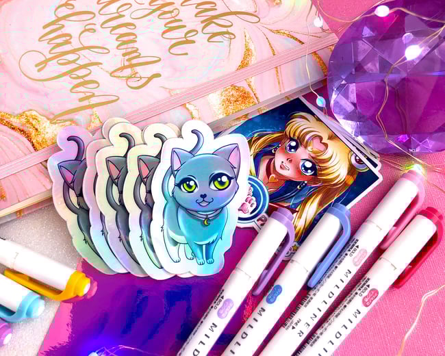 Orion Holographic Cat Sticker 2 x 3