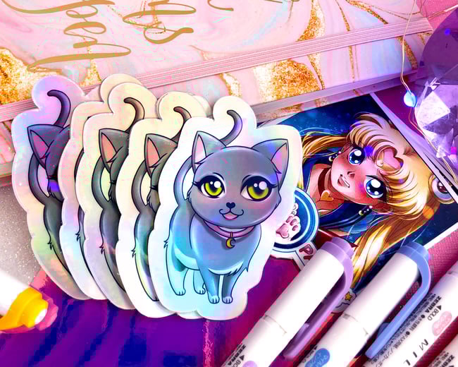 Orion Holographic Cat Sticker 2 x 3