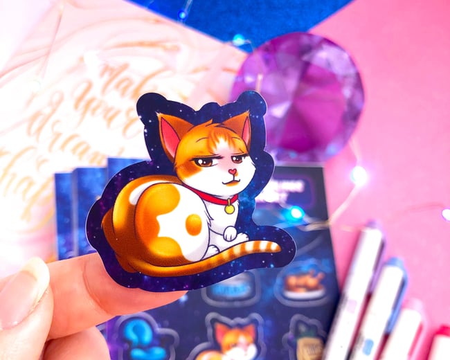 Bear Cat Siblings SATIN Sticker Set 5 x 7.5