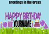 Double Happy Birthday Signs In Glitter Purple with Stakes