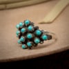 Vintage Zuni Snake Eyes Turquoise Cluster Ring Zuni Silversmith  Size 7.5