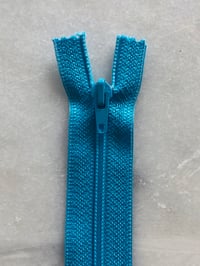 Plastik lynlås 30 cm - turkis