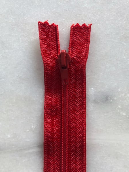 Image of Plastik lynlås 30 cm - rød