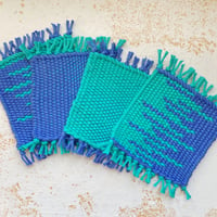 Image 1 of Blue on Blue Coaster Set of 4 - Made To Order