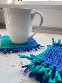 Image 2 of Blue on Blue Coaster Set of 4 - Made To Order