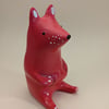 Red Sitting Fox Sculpture - "Beppo"
