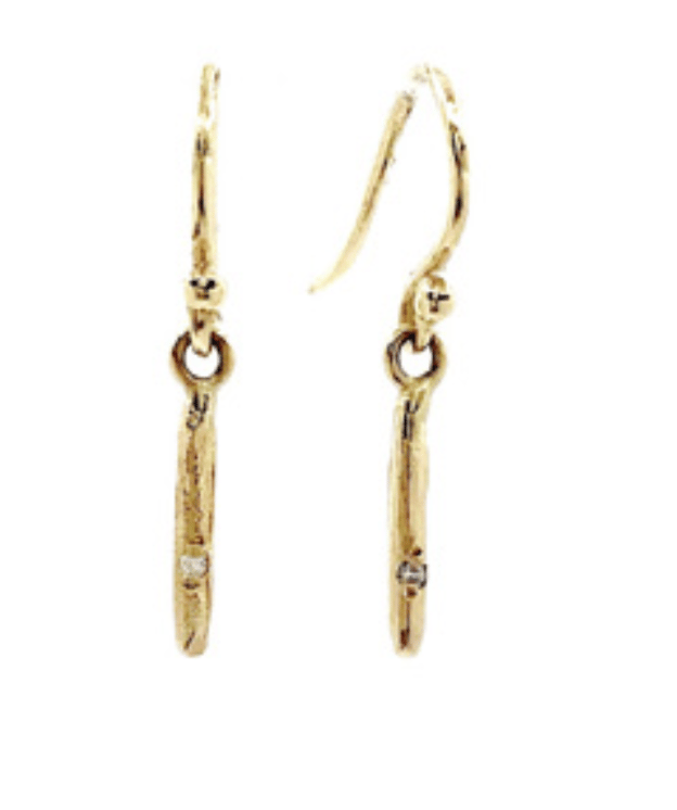 Image of 14 kt and Diamond Stick Studs and Dangle Earrings