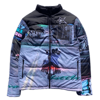 Image 1 of VIDEOGAME PUFFER JACKET (BLUE)