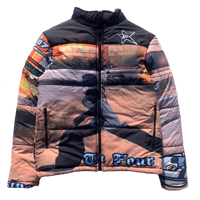 Image 1 of VIDEOGAME PUFFER JACKET (ORANGE)