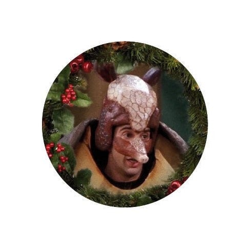 Image of badge friends - santa armadillo