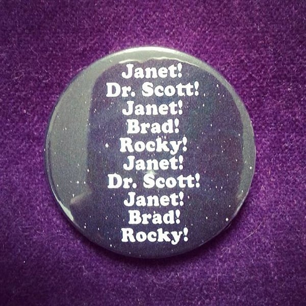 Image of badge rocky horror picture show - janet