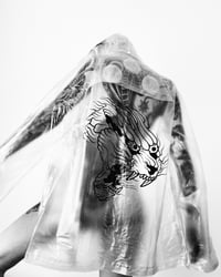 Image 1 of Flame Ghost Panther Clear Unisex Hooded Rain Jacket