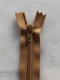 Plastik lynlås 30 cm - sennep