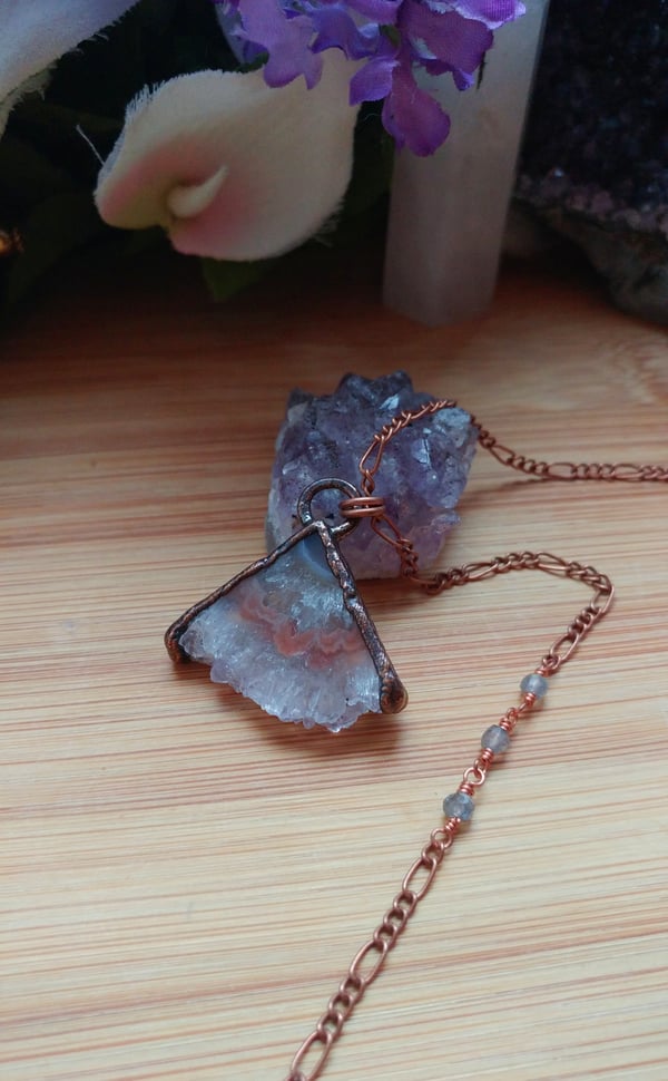 Image of Druzy Amethyst Slice Necklace