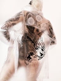 Image 4 of Flame Ghost Panther Clear Unisex Hooded Rain Jacket