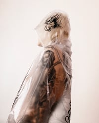 Image 5 of Flame Ghost Panther Clear Unisex Hooded Rain Jacket