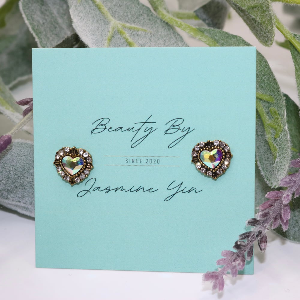 Image of Holographic Heart Stud Earring
