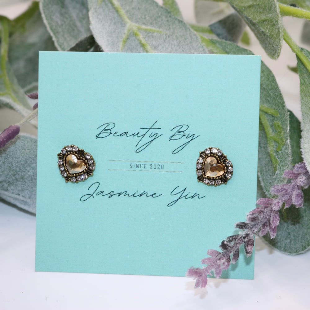 Image of Gold Heart Stud Earring