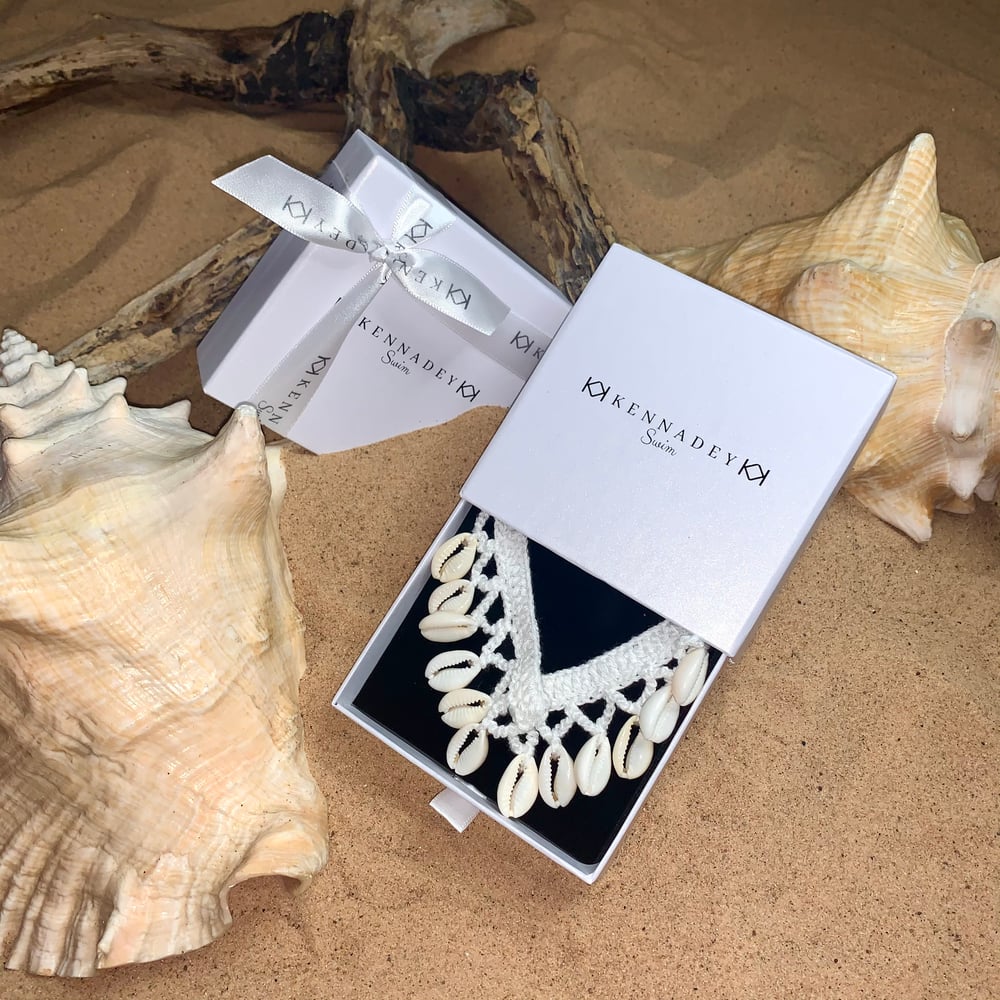 Image of Crochet shell necklace/ choker (white)