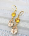 Champagne & Marigold Earrings, Bridal and Wedding Jewelry