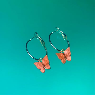 Image of Salmon Butterfly Hoops