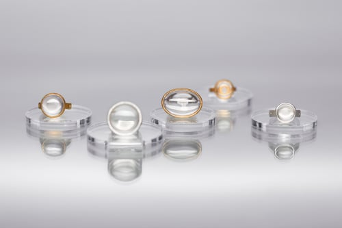 Image of "Rays of the sun..." gold plated silver ring with rock crystal · RADII SE INTER NUBILA RUMPUNT ·