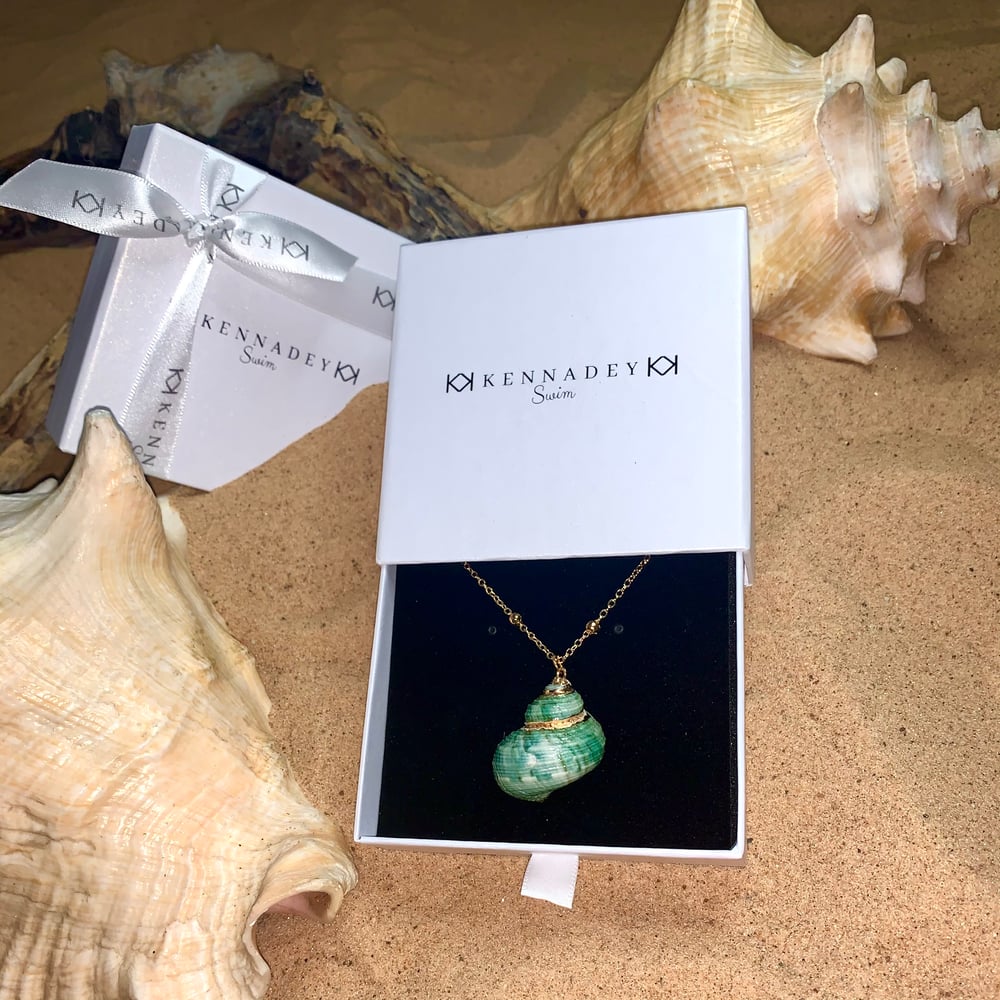 Image of Indian Ocean natural shell pendant necklace 