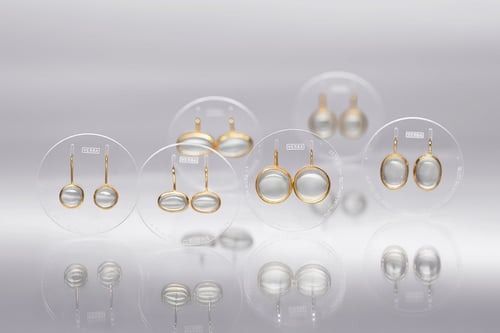 Image of "Golden shine" gold plated silver earrings with rock crystals · RADII AURATI ·