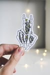 Peace Sign Floral Skeleton Hand