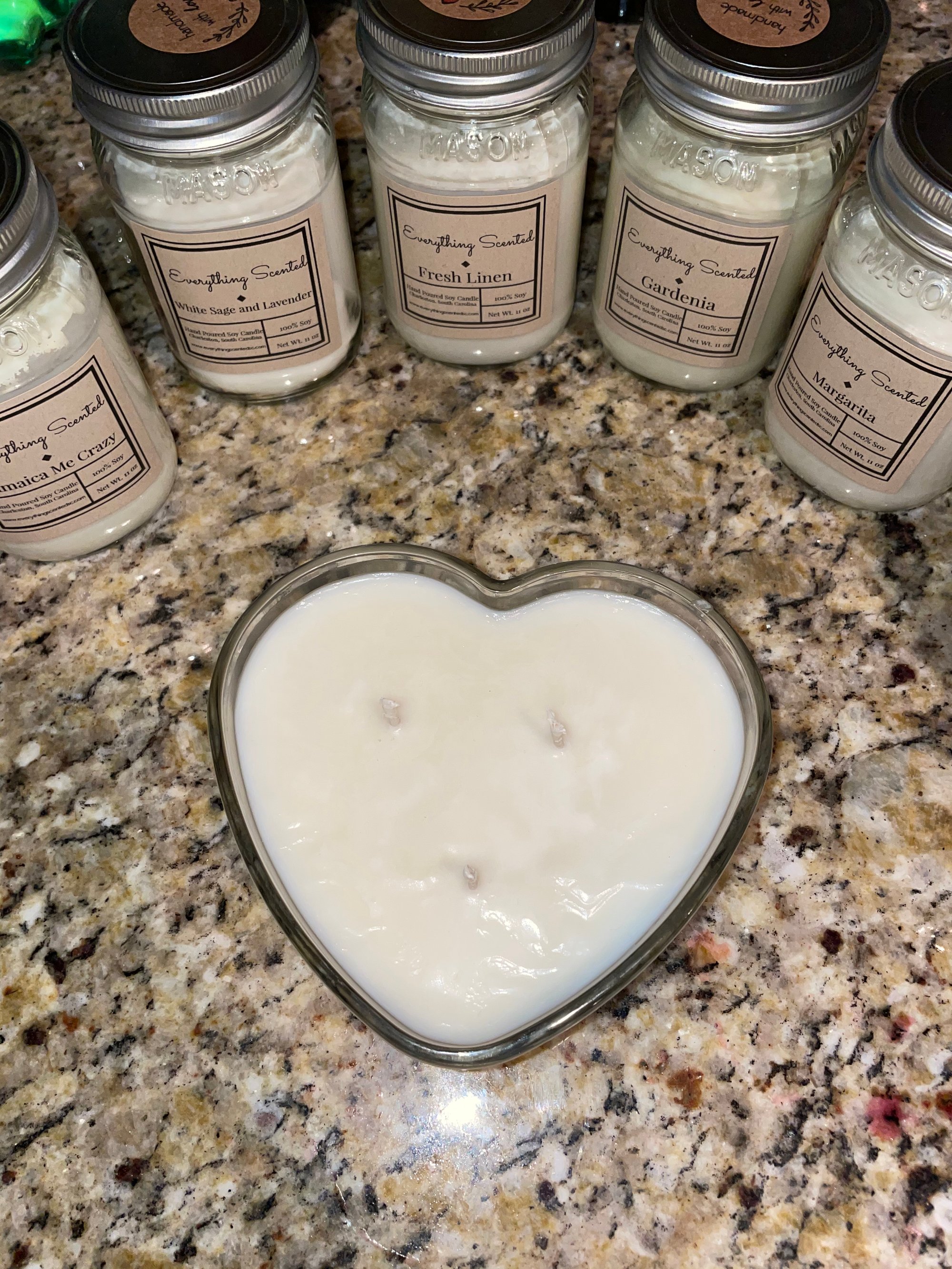 Image of 3-Wick Heart Candle